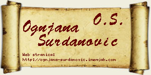 Ognjana Surdanović vizit kartica